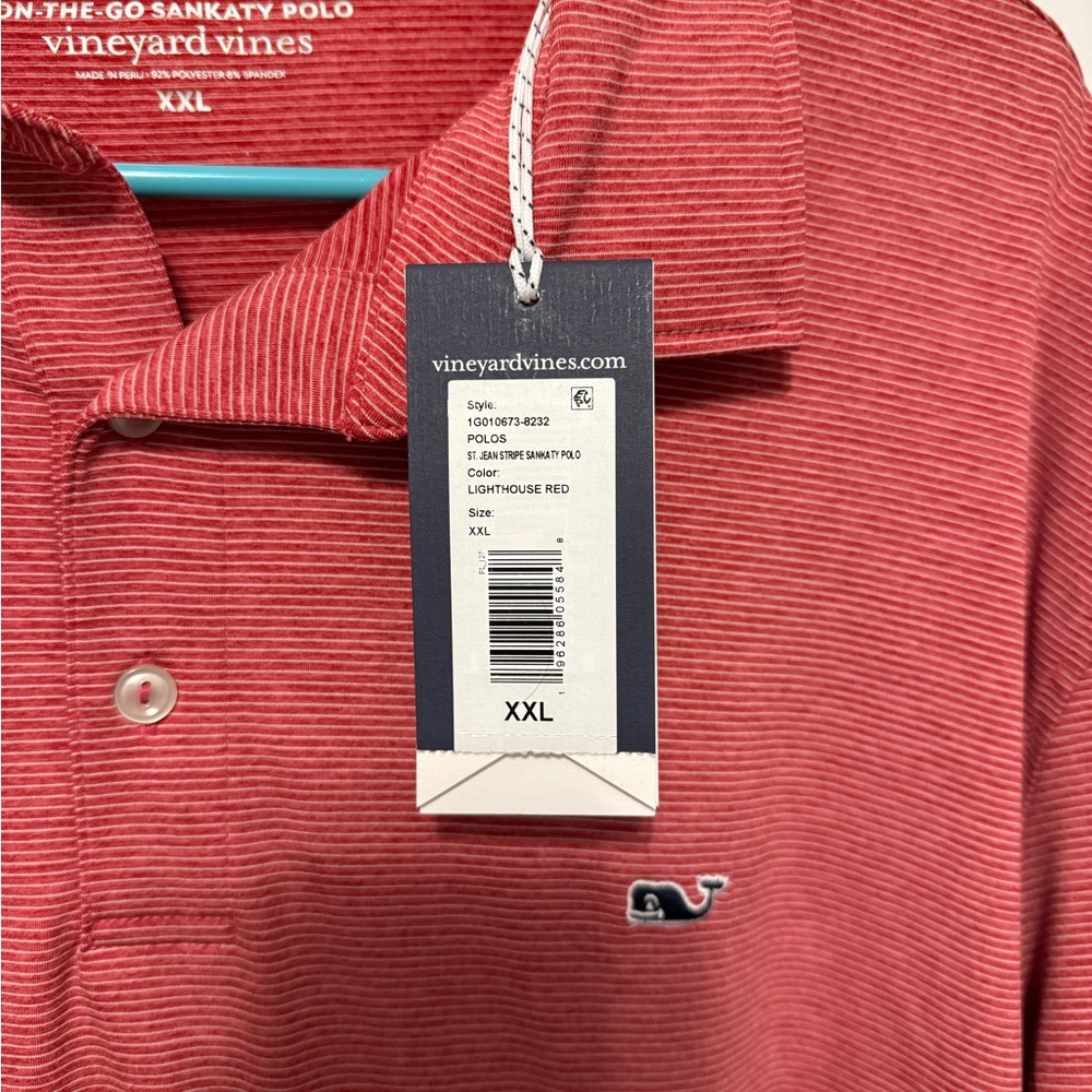 Vineyard Vines on the go sankaty Red striped Polo Shirt